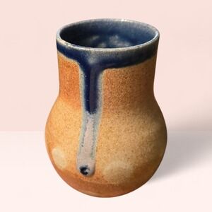 Settle Ceramics Tan Drip Stoneware Mug Vase USA Handmade Studio Pottery Austin